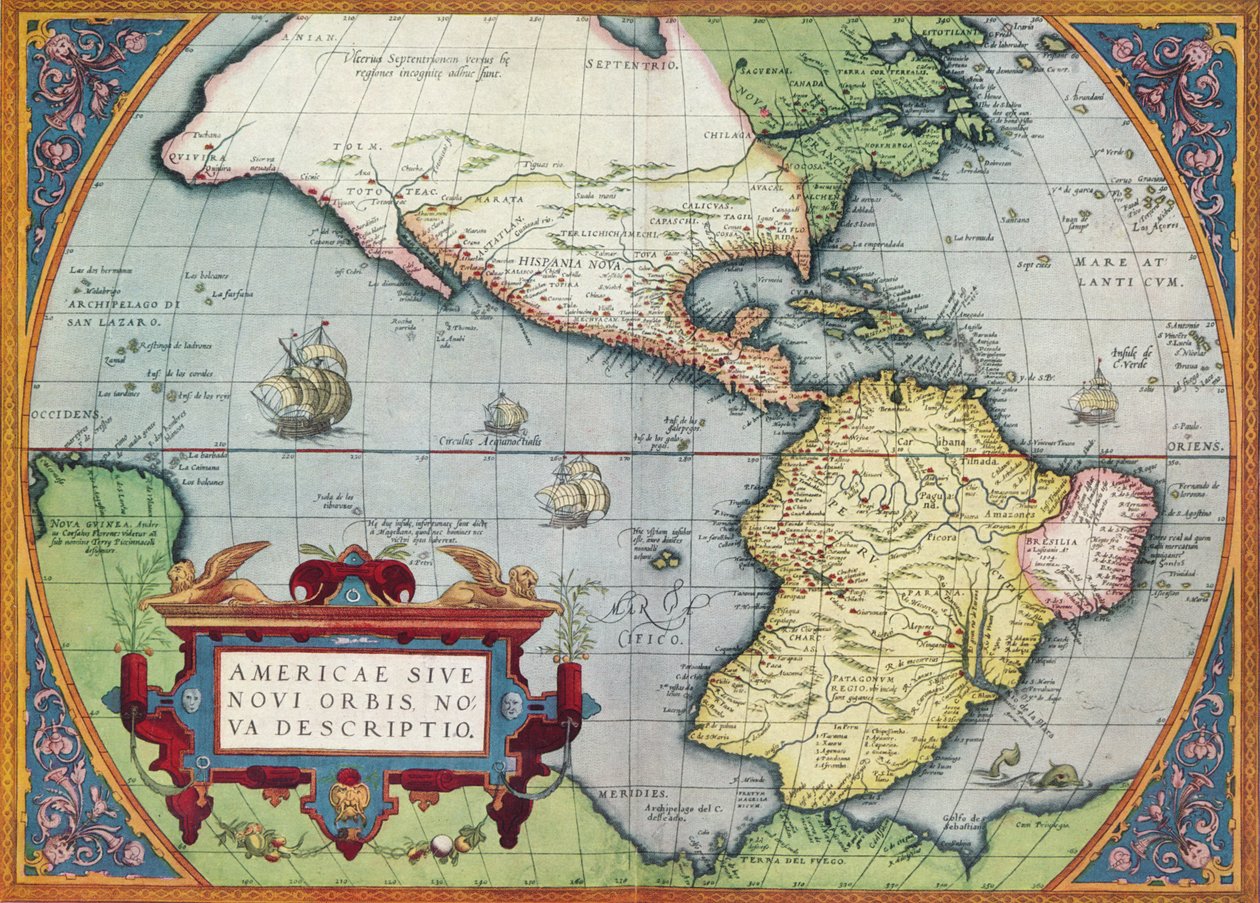 Ameryka, czyli Nowy Świat: Z Theatrum Orbis Terrarum Abrahama Orteliusa, 1570, 1570, 19 autorstwa Abraham Ortelius