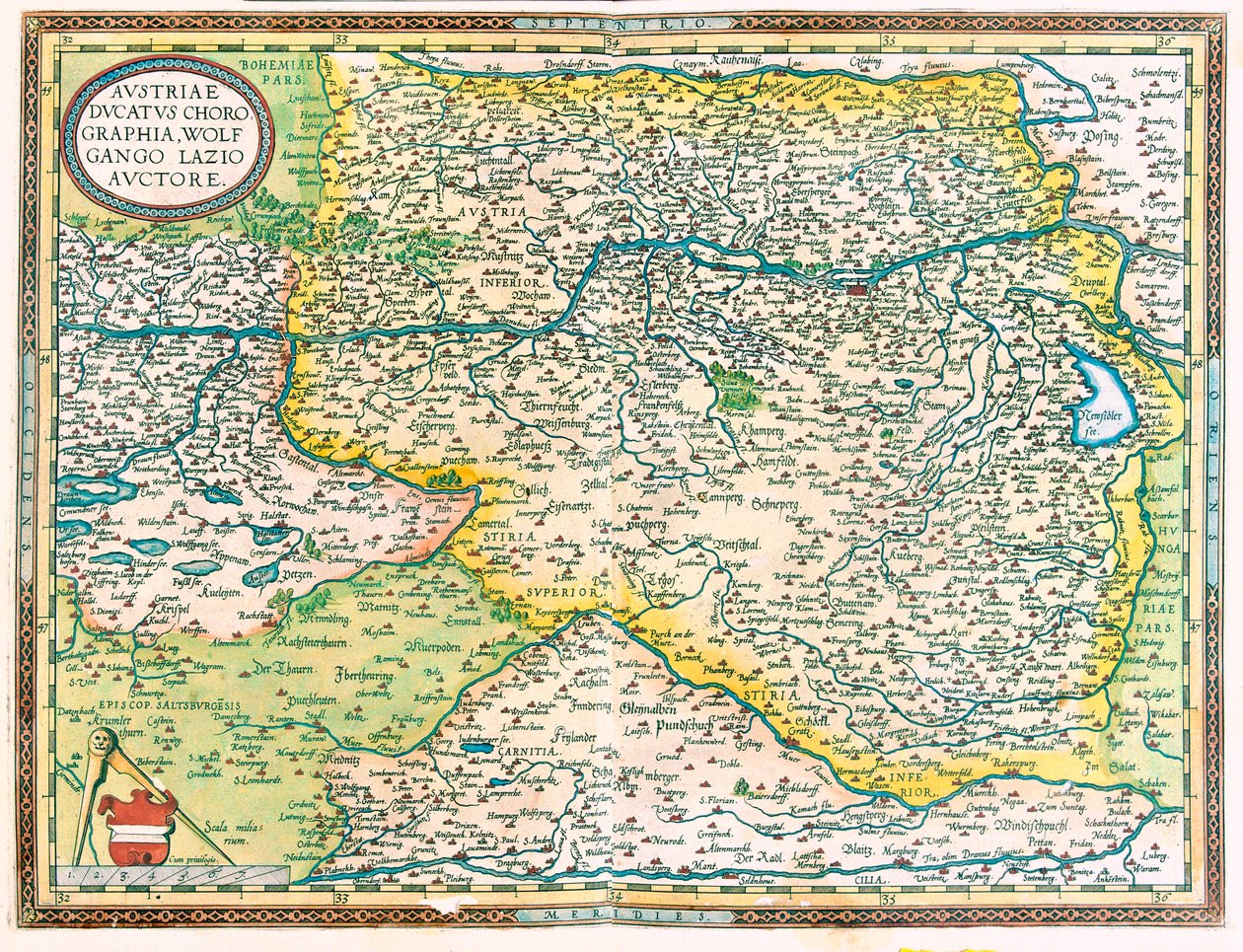 Wschodnia Austria autorstwa Abraham Ortelius