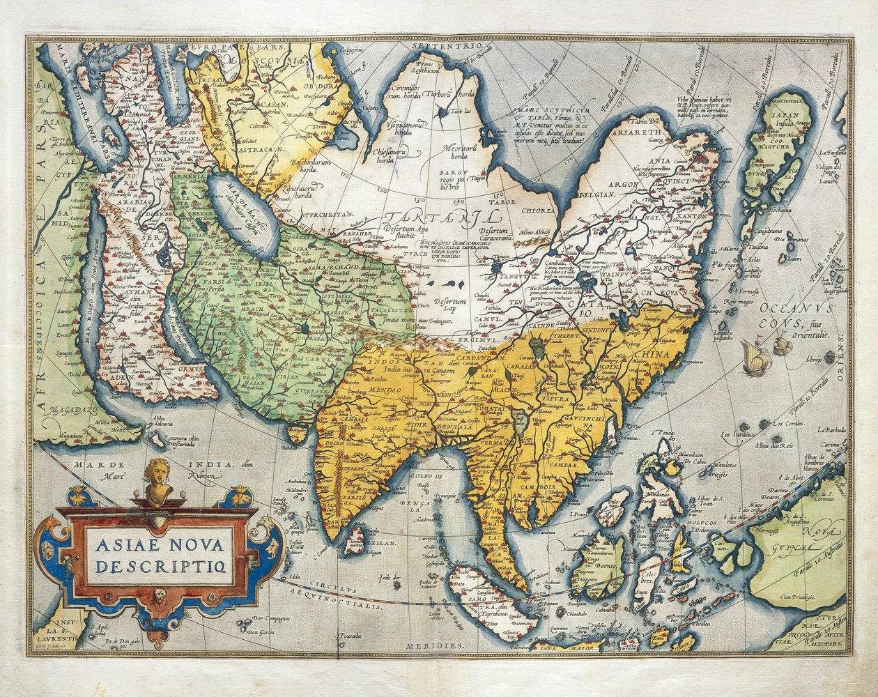 Mapa Azji z Teatru Świata autorstwa Abrahama Orteliusa autorstwa Abraham Ortelius