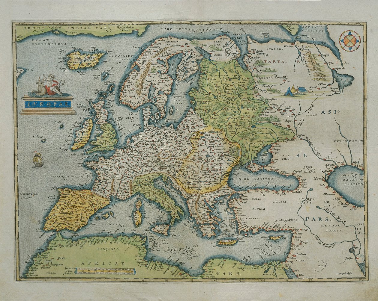Mapa Europy z Theatrum Orbis Terrarum autorstwa Abrahama Orteliusa autorstwa Abraham Ortelius