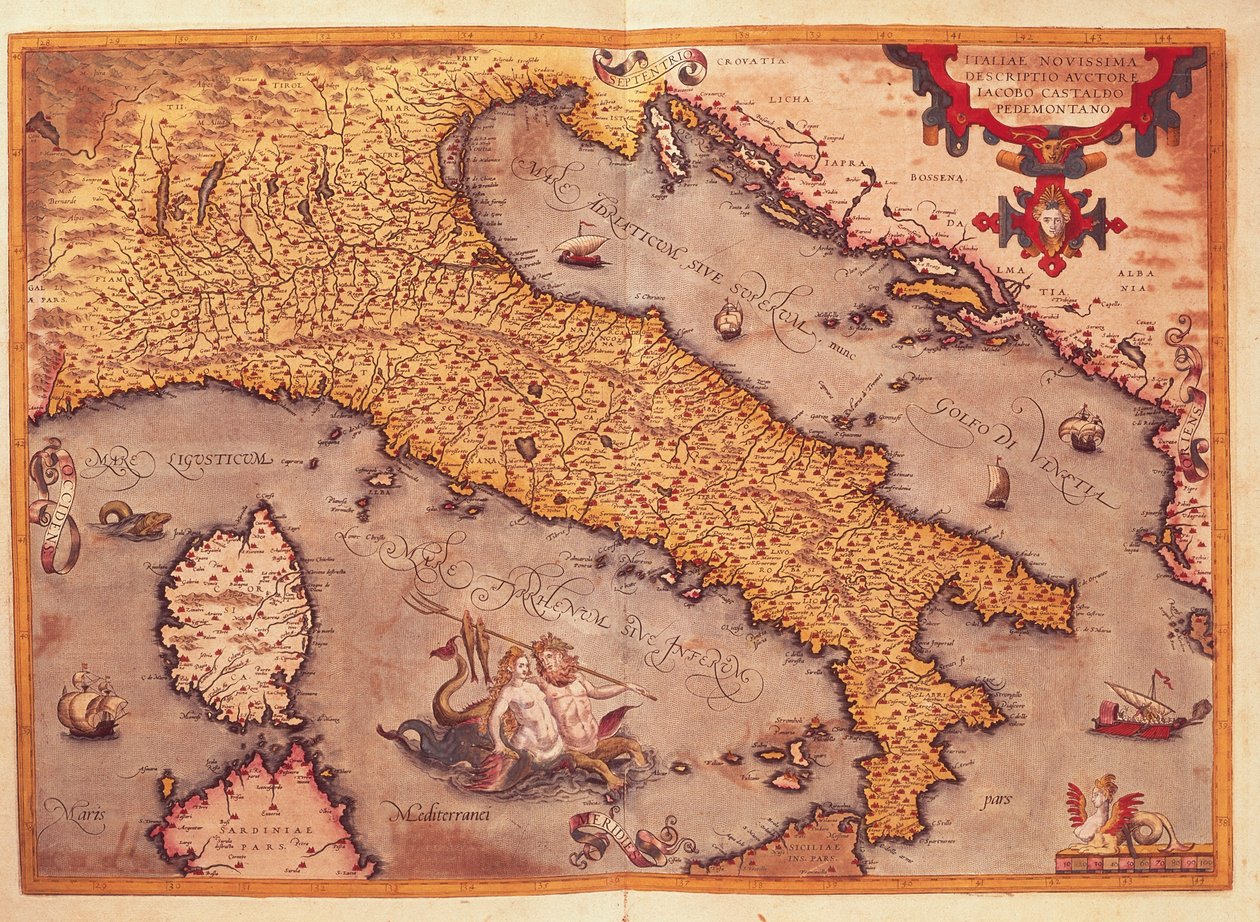 Mapa Włoch z Theatrum Orbis Terrarum, autorstwa Abrahama Orteliusa autorstwa Abraham Ortelius