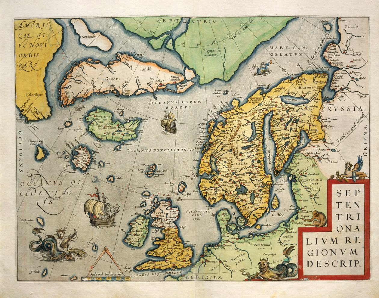 Mapa Europy Północnej z Theatrum Orbis Terrarum autorstwa Abrahama Orteliusa autorstwa Abraham Ortelius