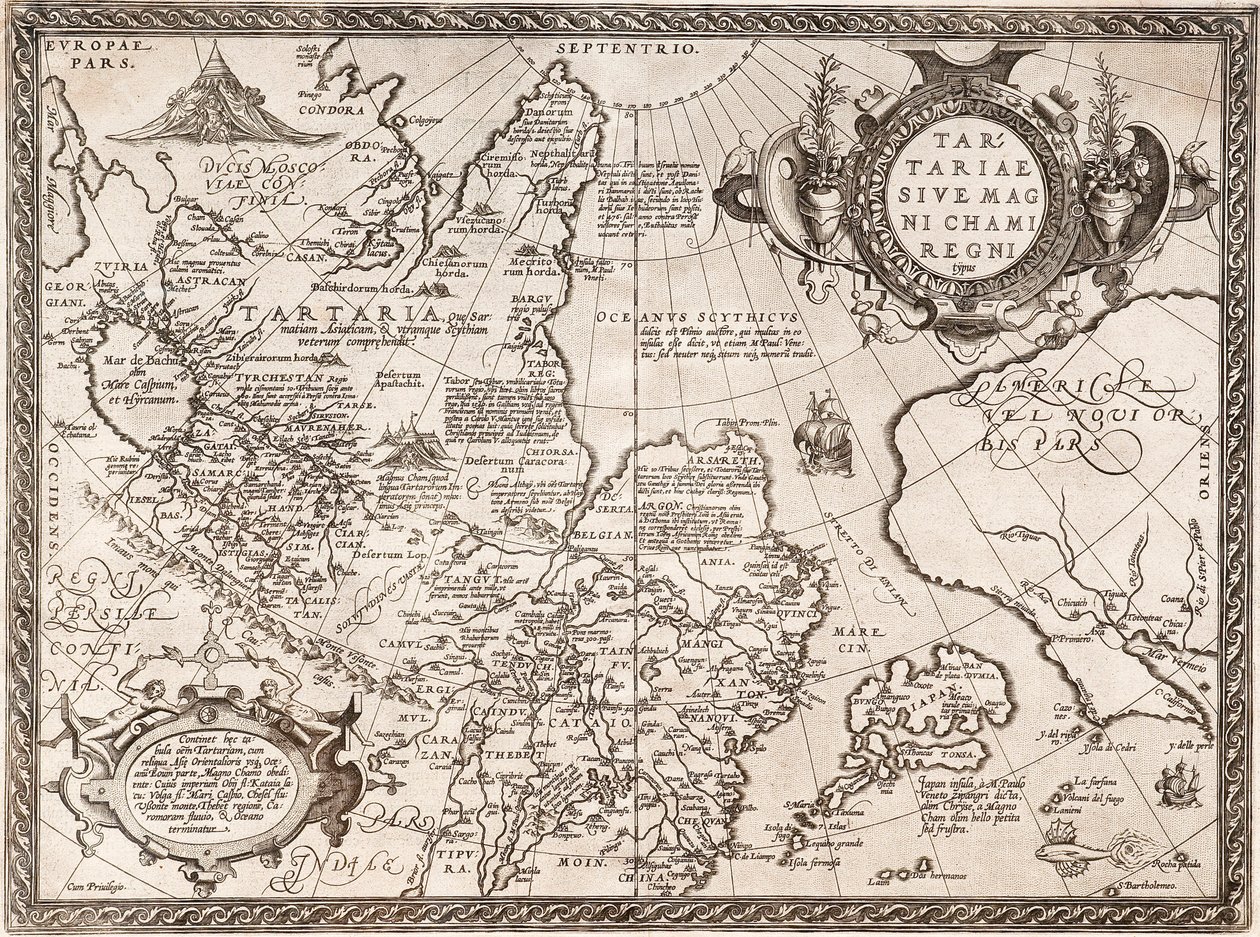 Mapa Rosji Od: Mapa świata autorstwa Abraham Ortelius