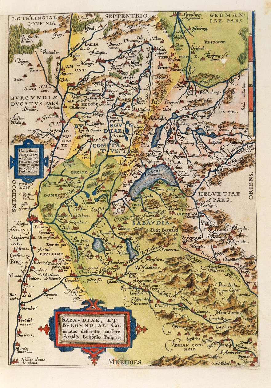 Mapa Sabaudii, z Teatru Świata autorstwa Abrahama Orteliusa autorstwa Abraham Ortelius