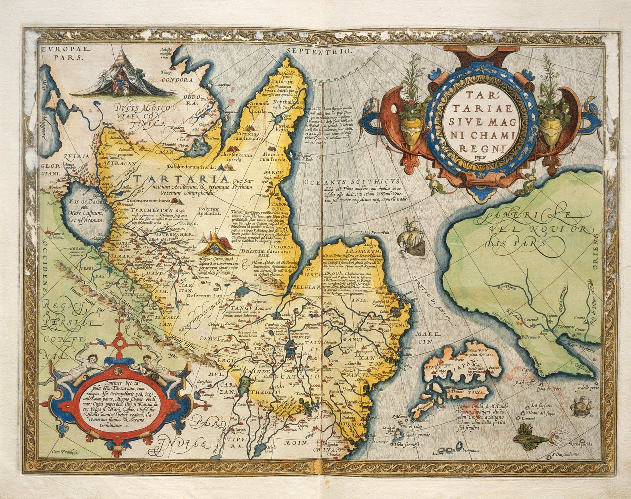 Mapa Tartary, północno-środkowa Azja, z Theatrum Orbis Terrarum autorstwa Abrahama Orteliusa autorstwa Abraham Ortelius