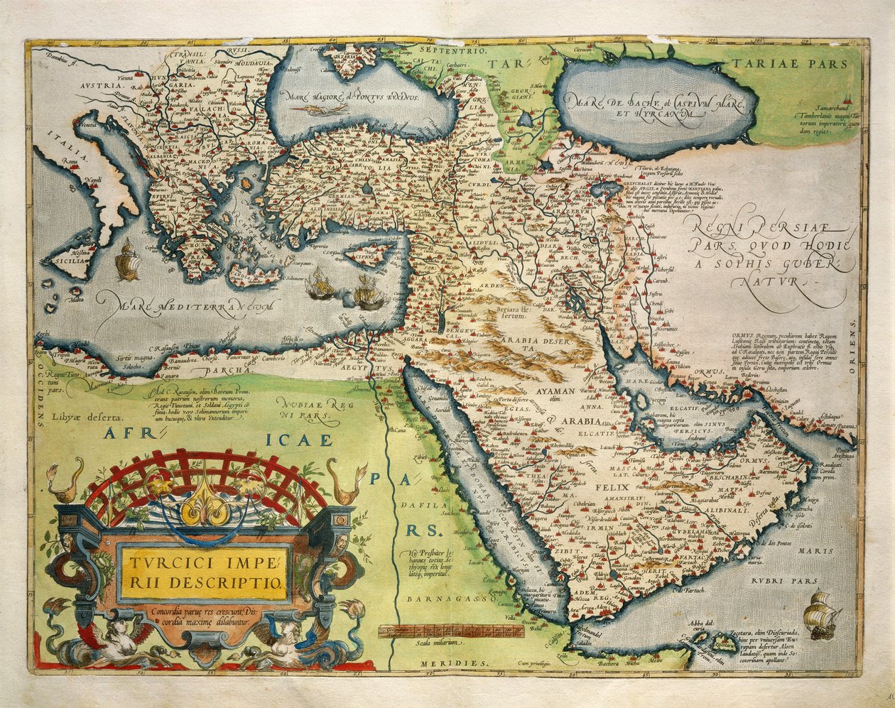 Mapa Turcji z Theatrum Orbis Terrarum autorstwa Abrahama Orteliusa autorstwa Abraham Ortelius