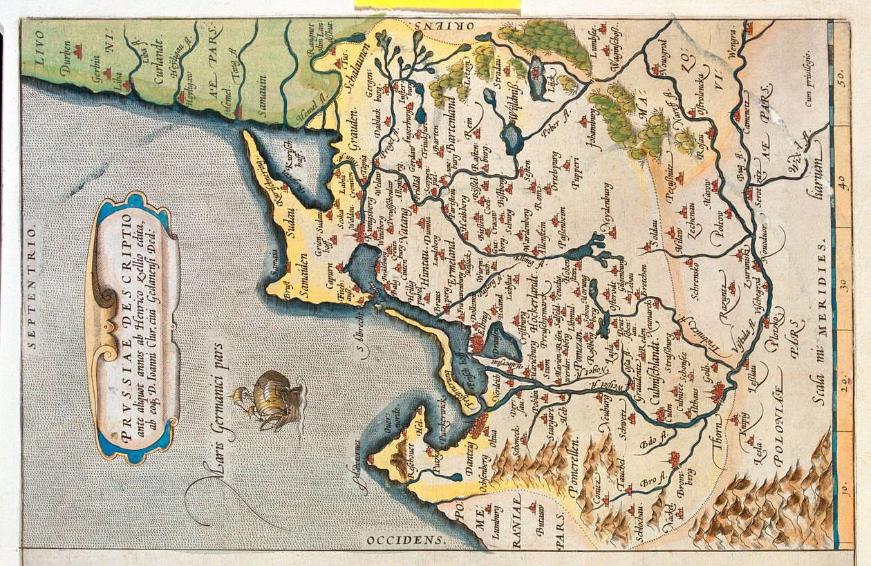 Północno-wschodnia Polska, Rosja, Litwa autorstwa Abraham Ortelius