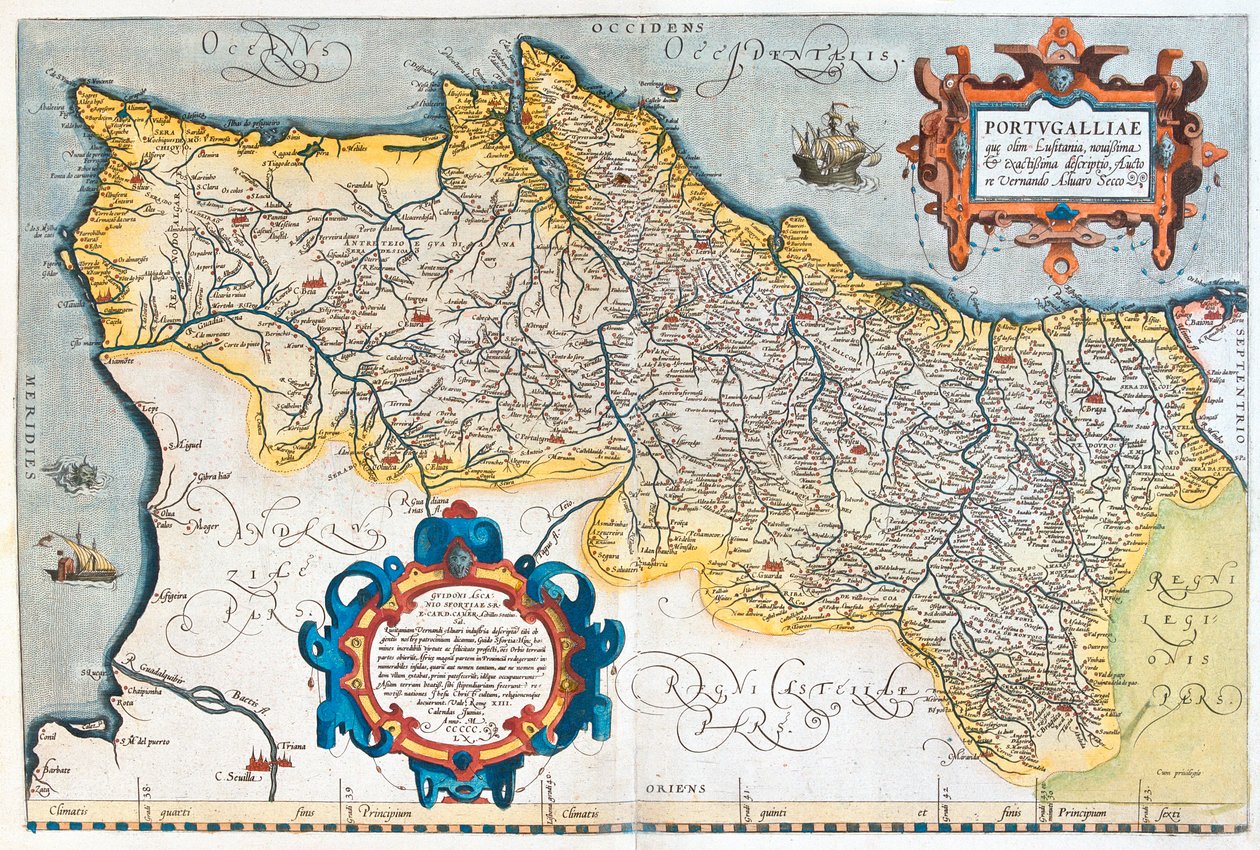 Portugalia autorstwa Abraham Ortelius