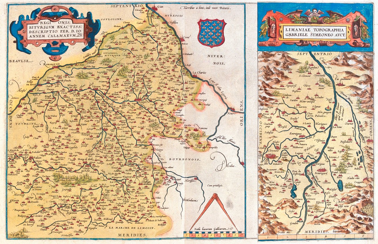 Region-a: Centrum, Burgundia, Owernia, Limousin Region-b: Owernia, Francja autorstwa Abraham Ortelius