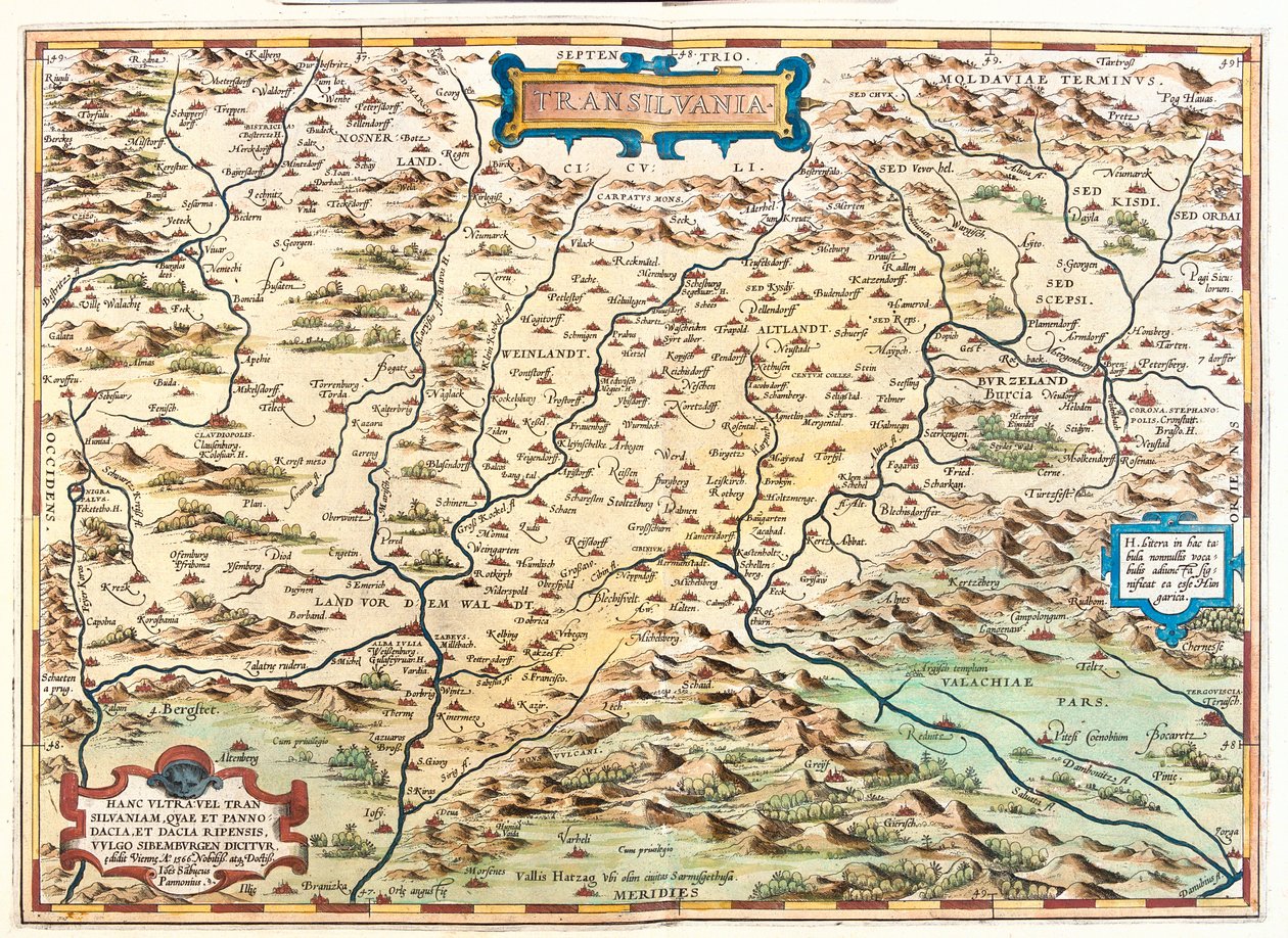 Rumunia autorstwa Abraham Ortelius