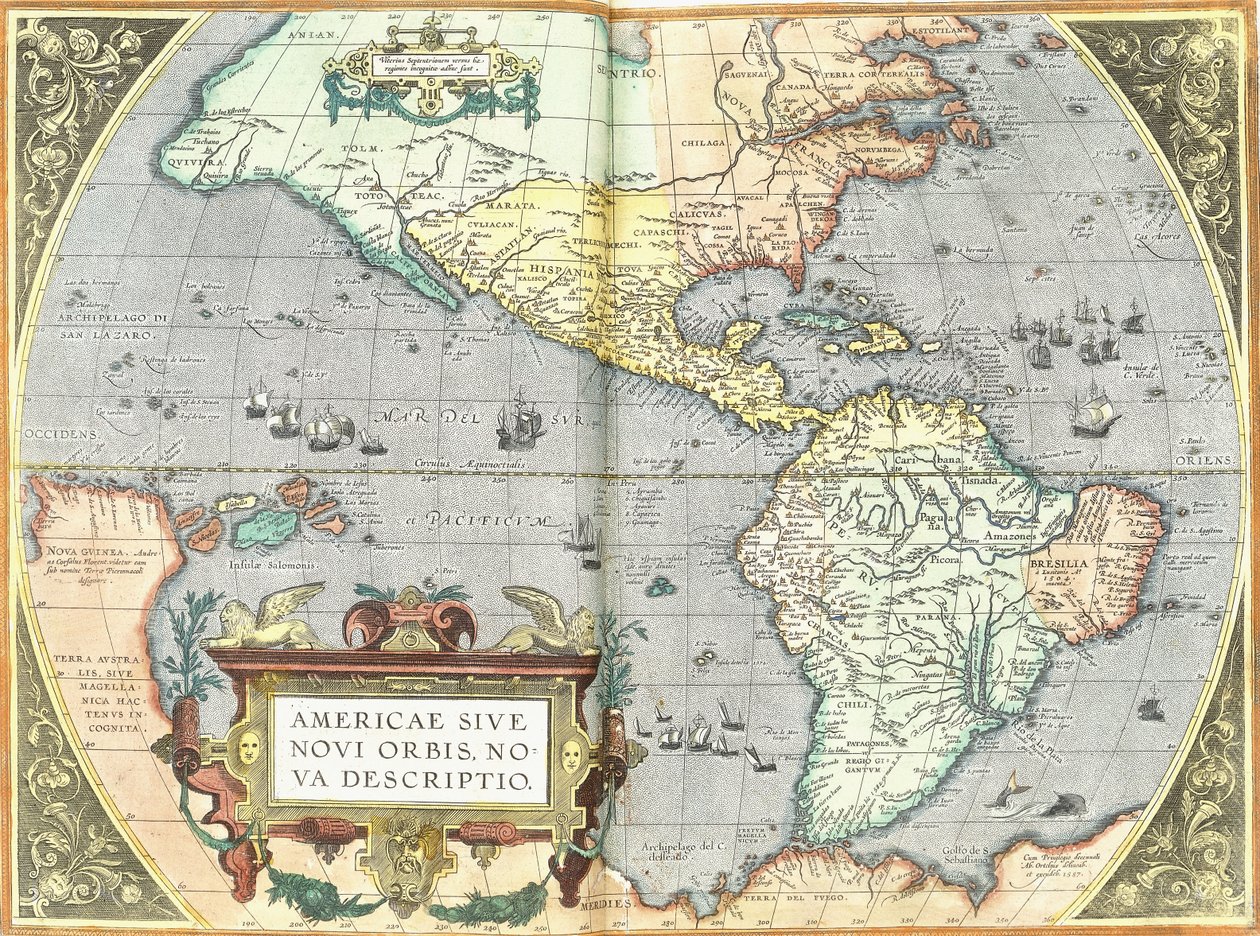 Ameryki, 1592 autorstwa Abraham Ortelius