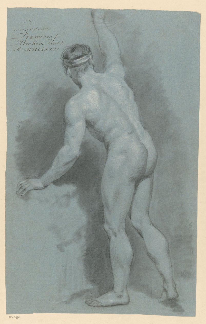 Akt męski stojący widziany z tyłu (II nagroda 1774) autorstwa Abraham Pietersz. Hulk