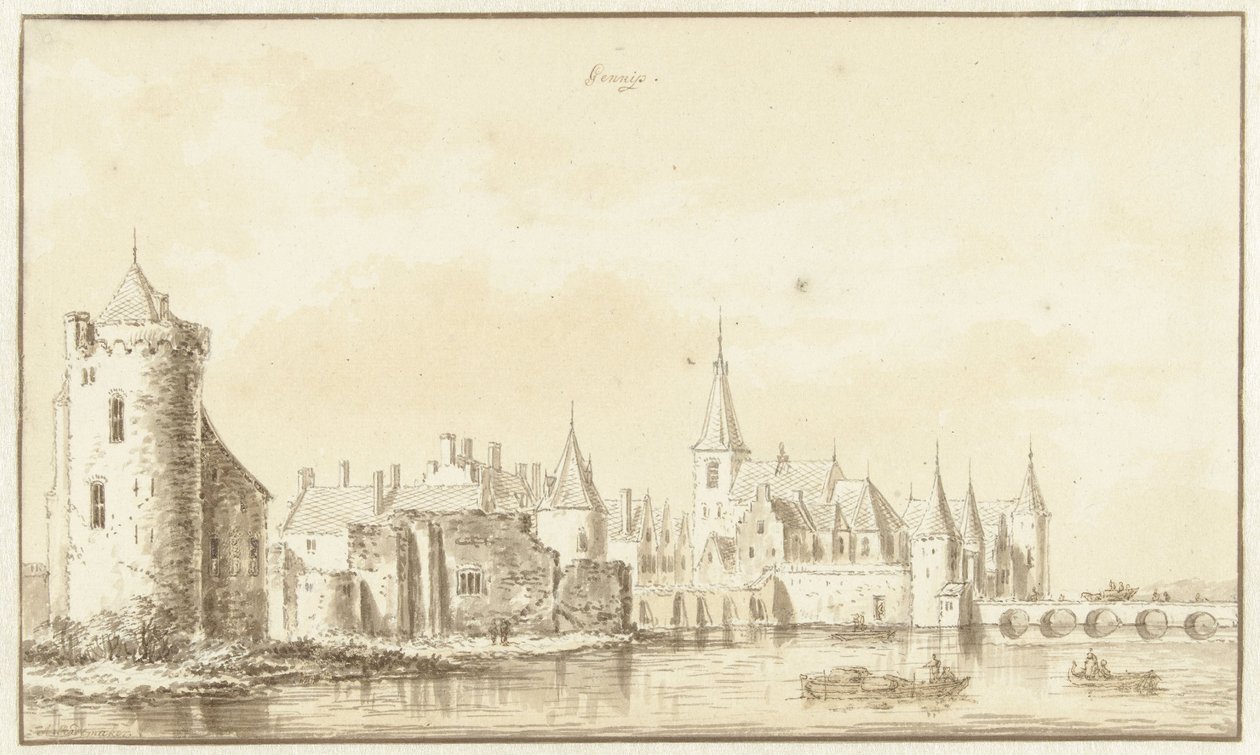 Widok miasta Gennep autorstwa Abraham Rademaker