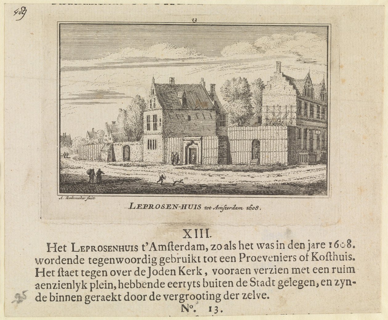 Dom trędowatych w Amsterdamie, 1608 autorstwa Abraham Rademaker