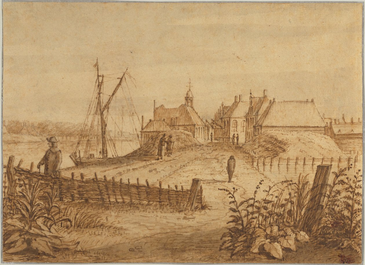 Widok na część miasta Amsterdam autorstwa Abraham Rutgers