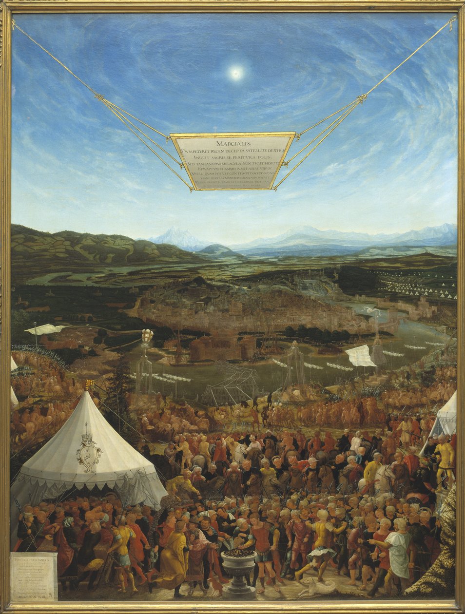 Caius Mucius Scaevola (524-480 avant JC) devant Porsena, roi de Clusium - Mucius Scaevola przed Porsenną, autorstwa Schopfera, Abrahama (aktywna połowa XVI wieku). Olej na drewnie autorstwa Abraham Schöpfer