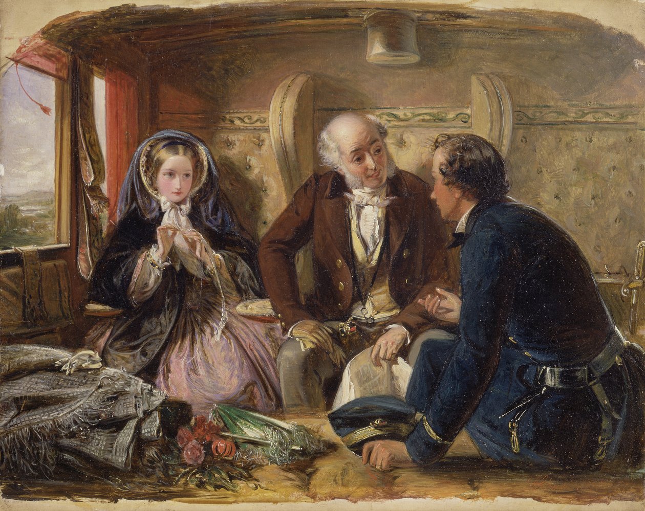 Pierwsza klasa - Spotkanie I od pierwszego spotkania kochana., 1855 autorstwa Abraham Solomon