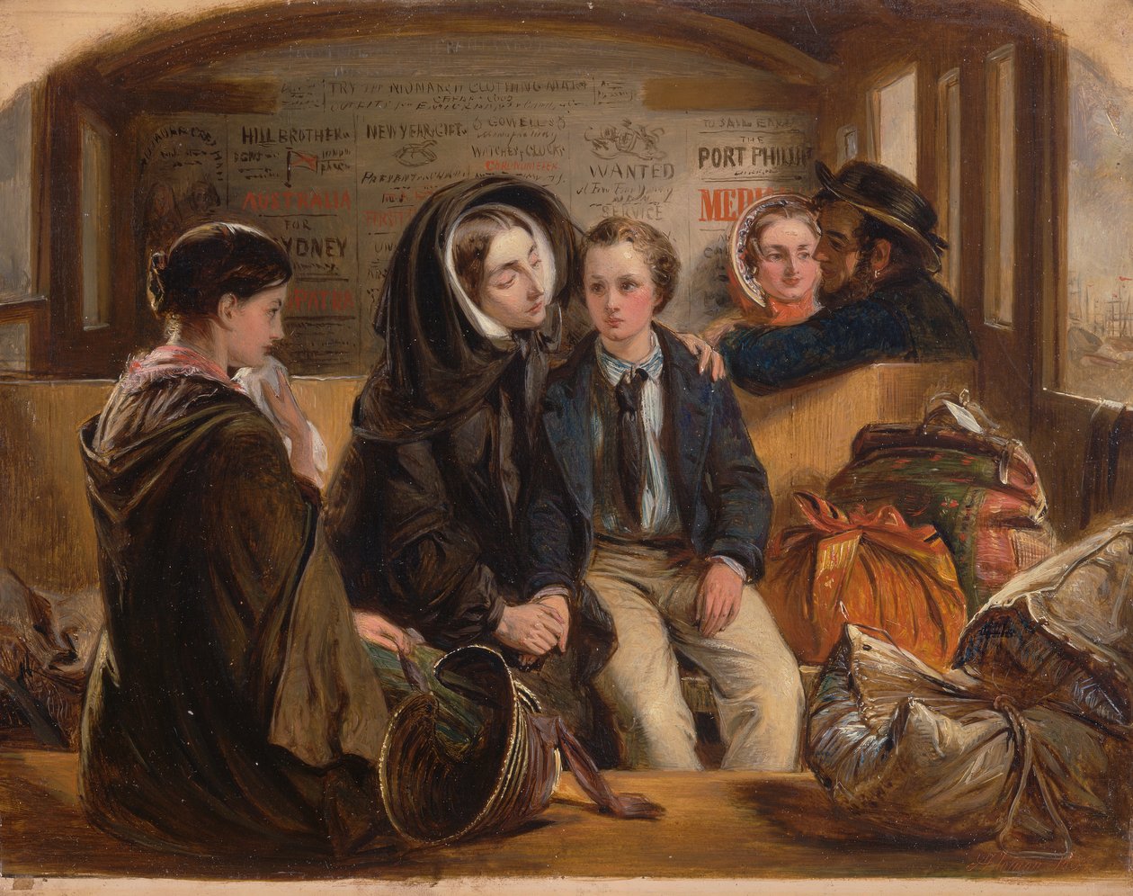 Druga klasa – rozstanie. Tak rozstajemy się bogaci w smutek, pożegnanie biednych., 1855. autorstwa Abraham Solomon