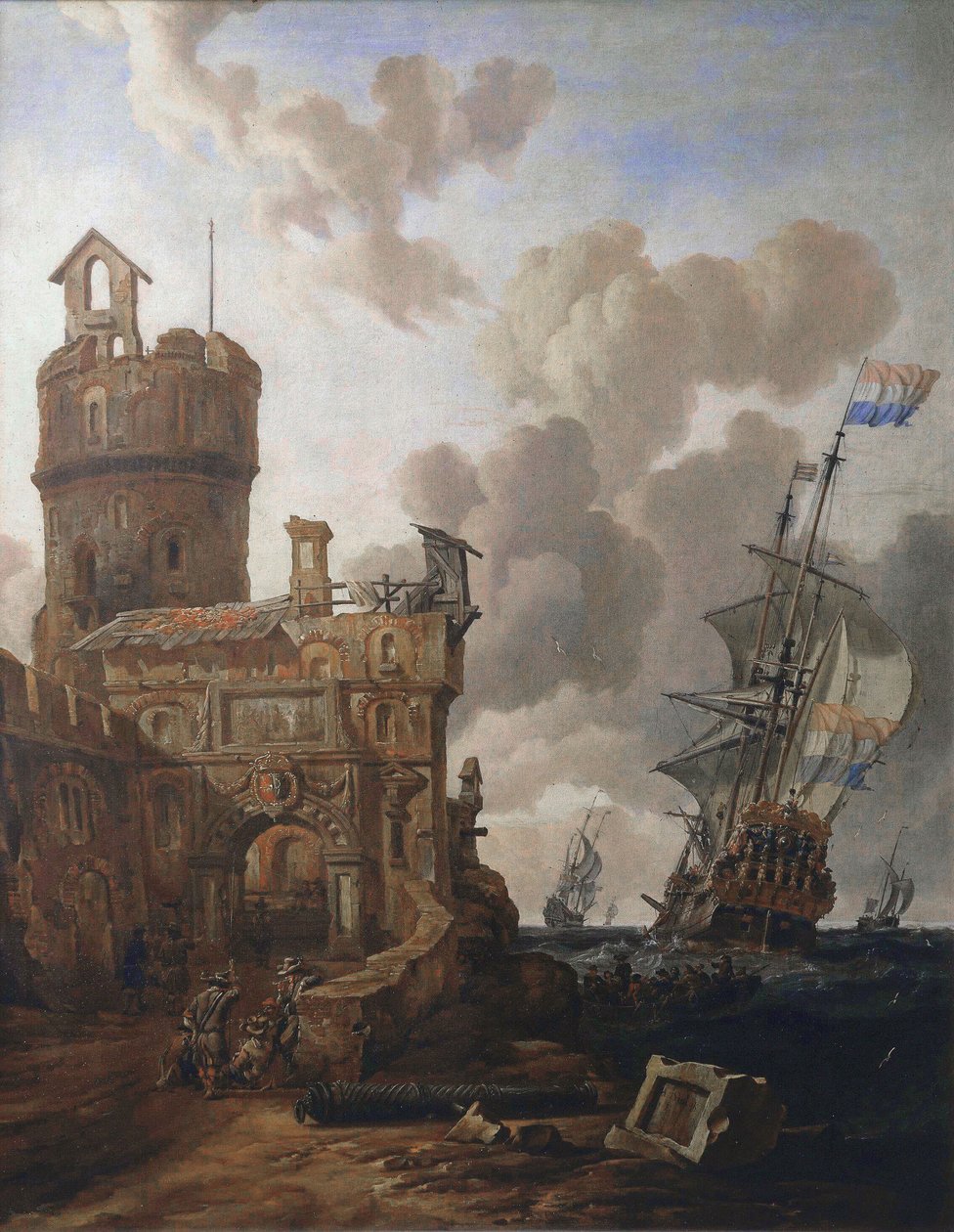 Holenderski statek mijający fort autorstwa Abraham Storck