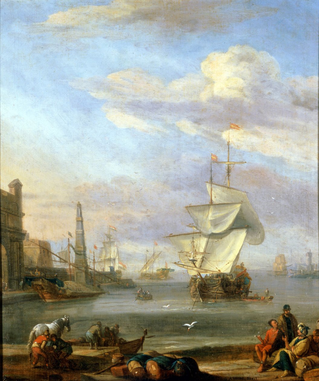 Port holenderski, obraz Abrahma Storcka autorstwa Abraham Storck