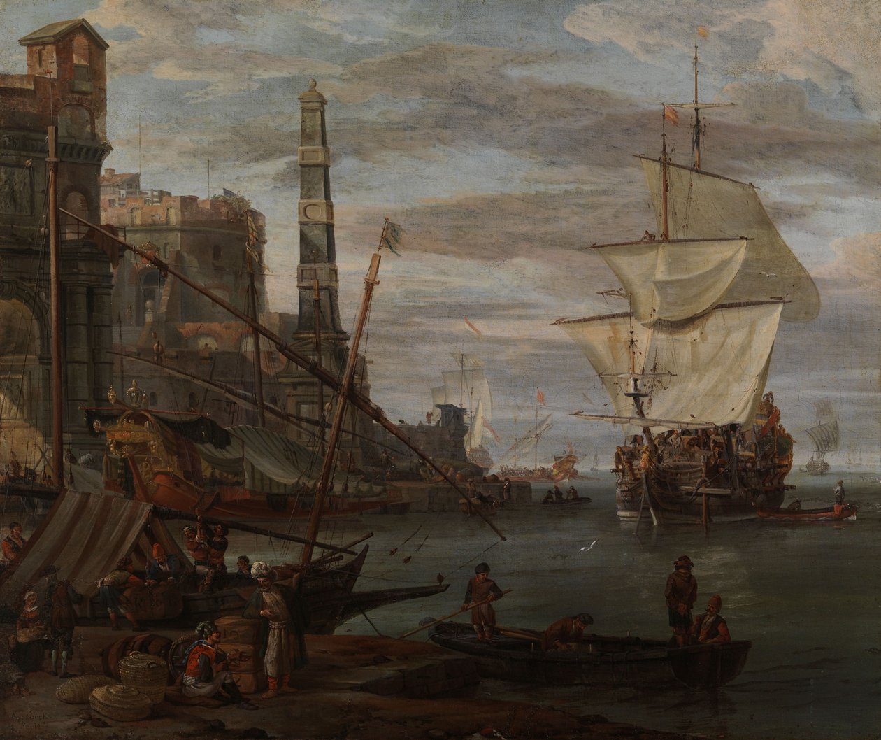 Scena portowa autorstwa Abraham Storck