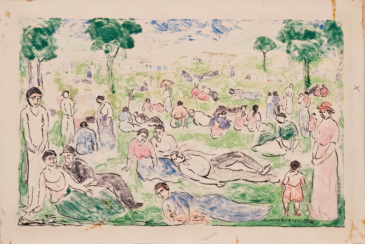 Park z postaciami, 1908. autorstwa Abraham Walkowitz