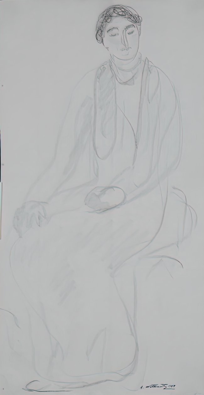 Siedząca kobieta, 1907. autorstwa Abraham Walkowitz