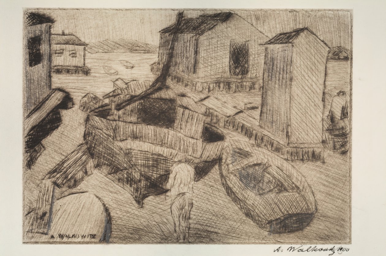 Scena uliczna, budynek lub portret, 1900. autorstwa Abraham Walkowitz