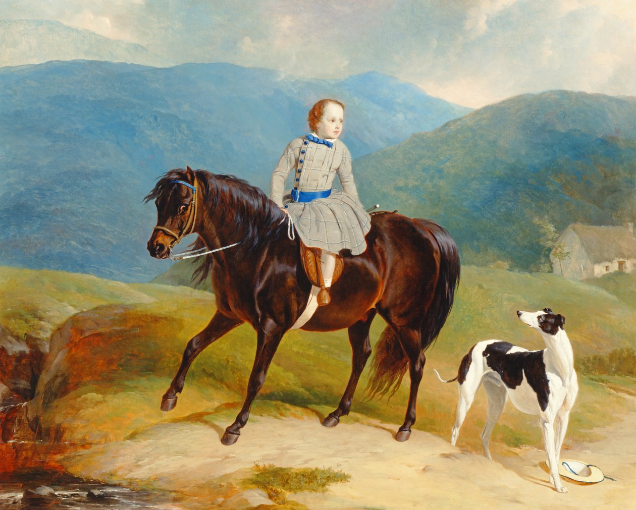Mistrz Edward Coutts Marjoriebanks na kucyku, ok. 1851 (olej na płótnie) autorstwa Abraham and Webster Thomas Cooper