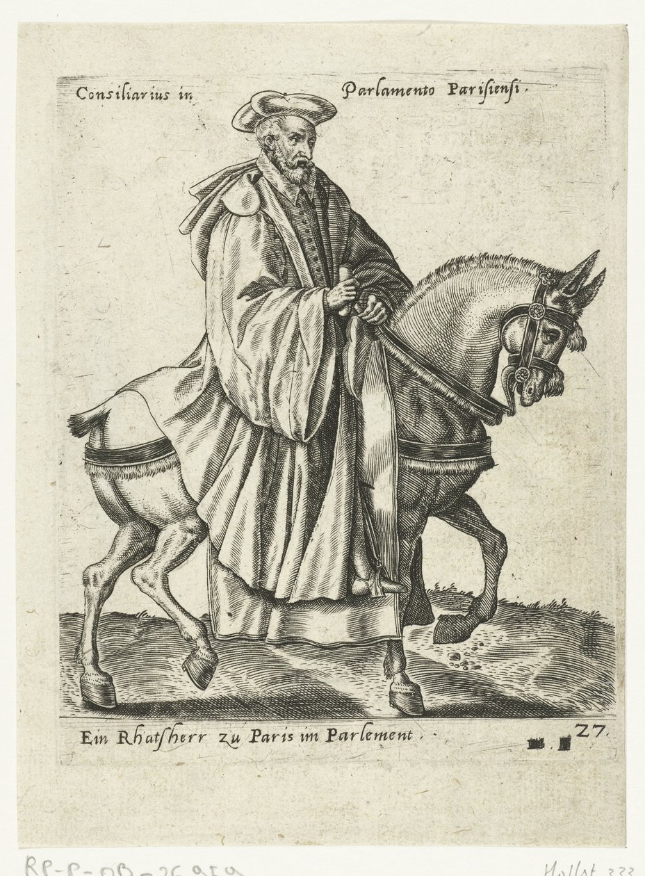 Francuski radny na koniu autorstwa Abraham de Bruyn (attributed to)