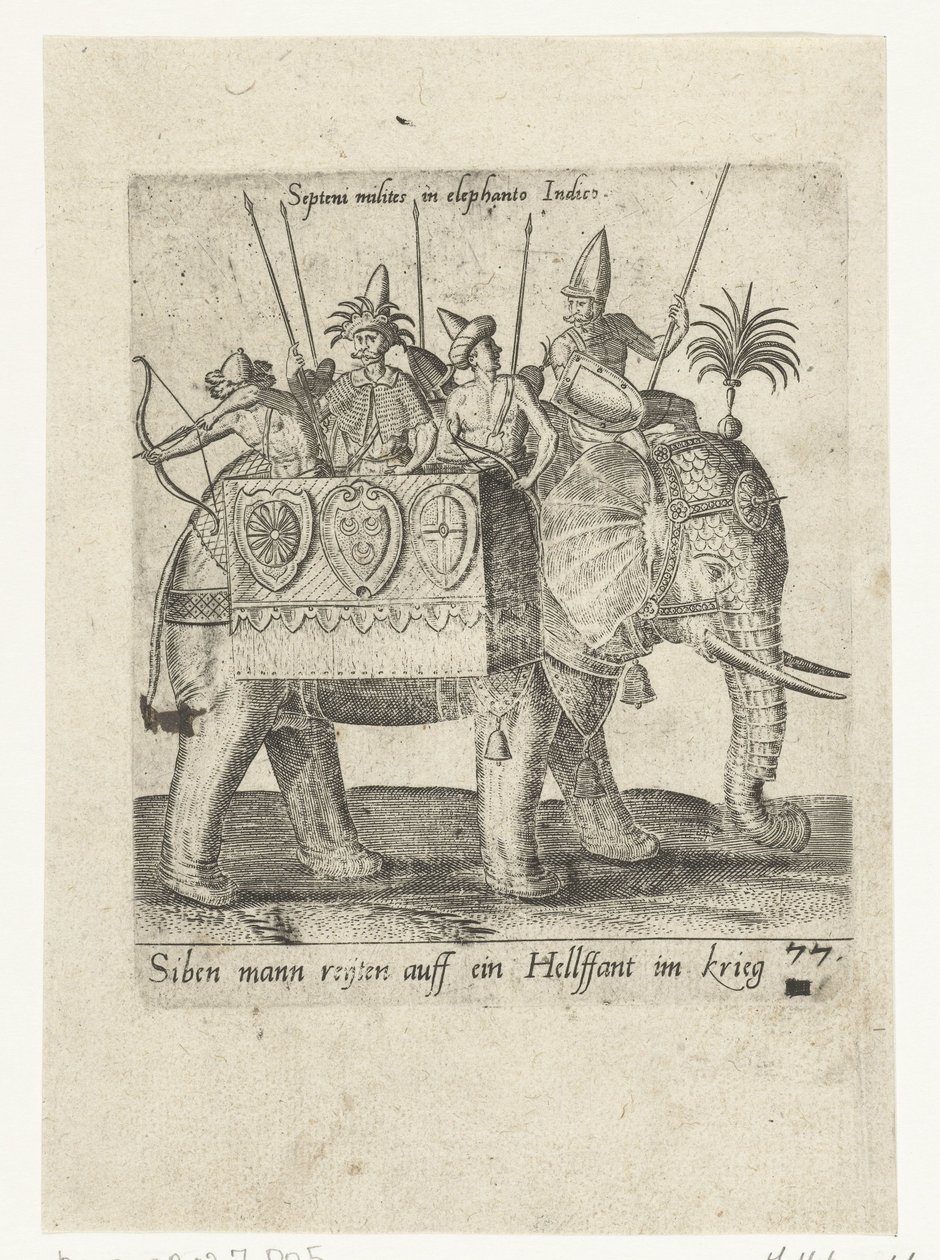 Indianie na słoniu bojowym autorstwa Abraham de Bruyn (attributed to)
