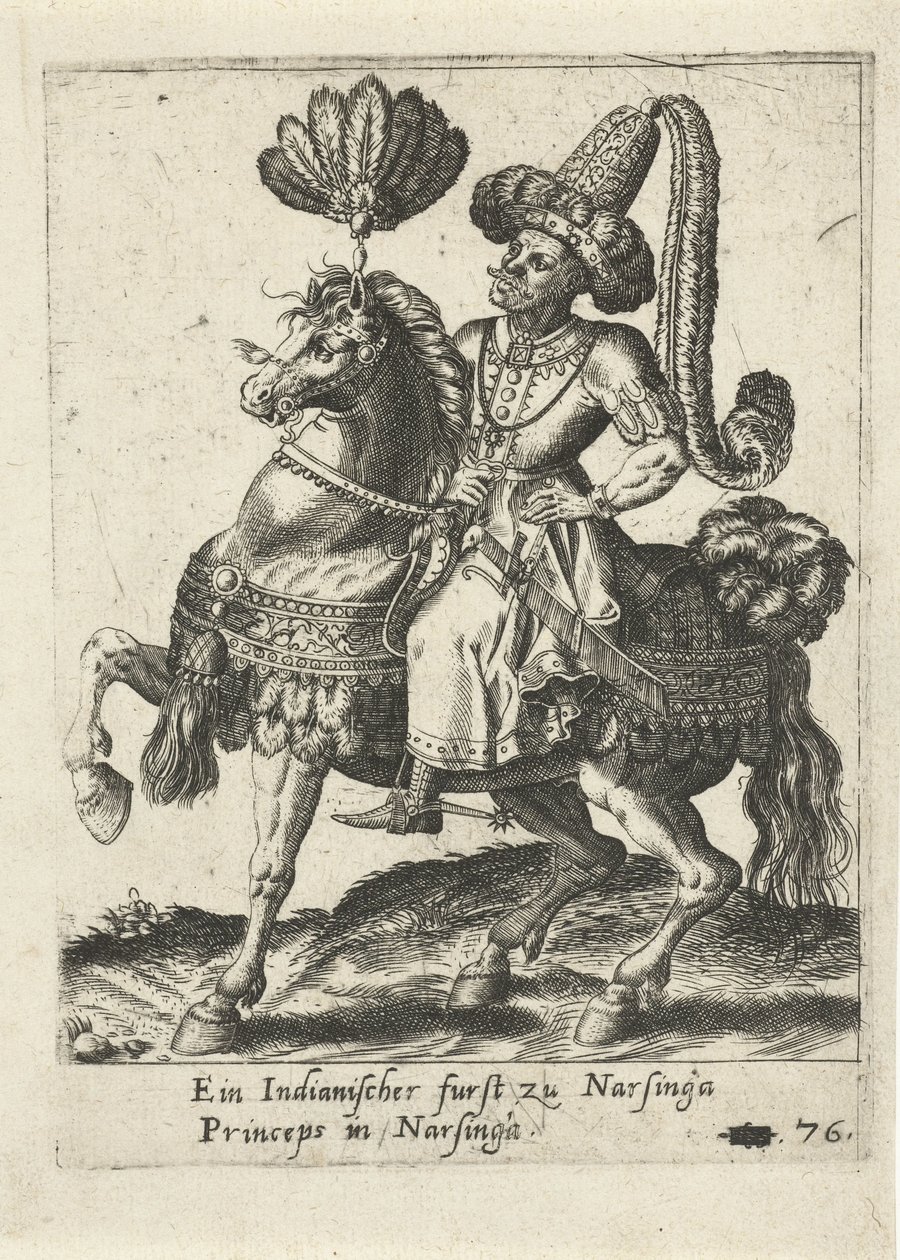 Indyjski książę na koniu autorstwa Abraham de Bruyn (attributed to)