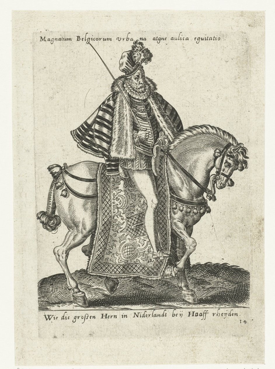 Holenderski dżentelmen na koniu autorstwa Abraham de Bruyn (attributed to)
