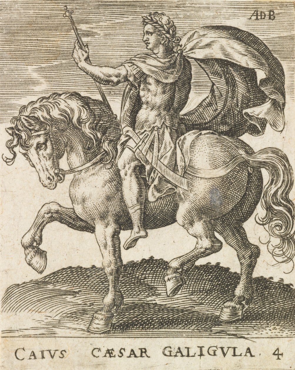 Caius Caesar Galigula z Dwunastu Cezarów na koniu, ca. 1565-1587, ca. 1565-1587. autorstwa Abraham de Bruyn