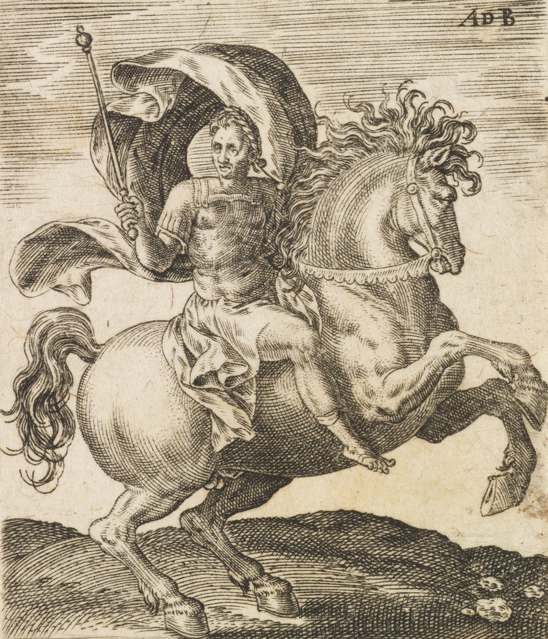 Sergiusz Galba z Dwunastu Cezarów na Konnym grzbiecie, c1565-1587. autorstwa Abraham de Bruyn