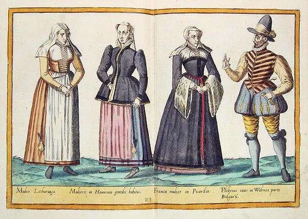 Stroje z XVI wieku z „Omnium Poene Gentium Imagines”, wydanej w Kolonii autorstwa Abraham de Bruyn