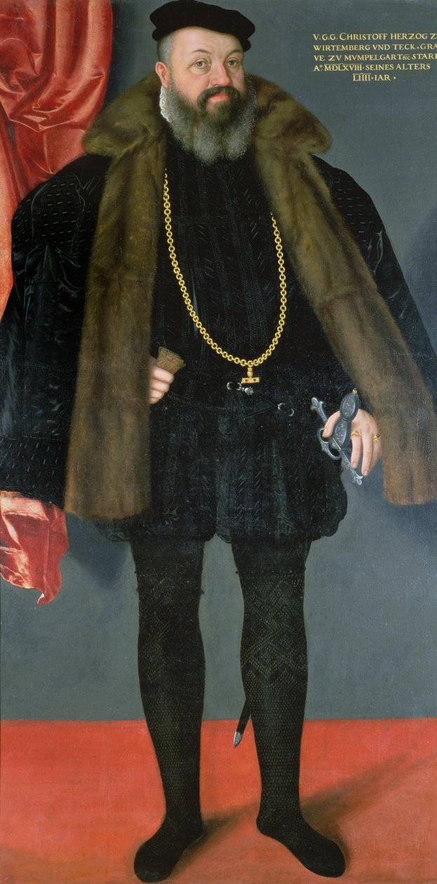Christoph, książę Wirtembergii (1515-68), syn Ulryka I Wirtembergii w stroju hiszpańskim autorstwa Abraham de Hel