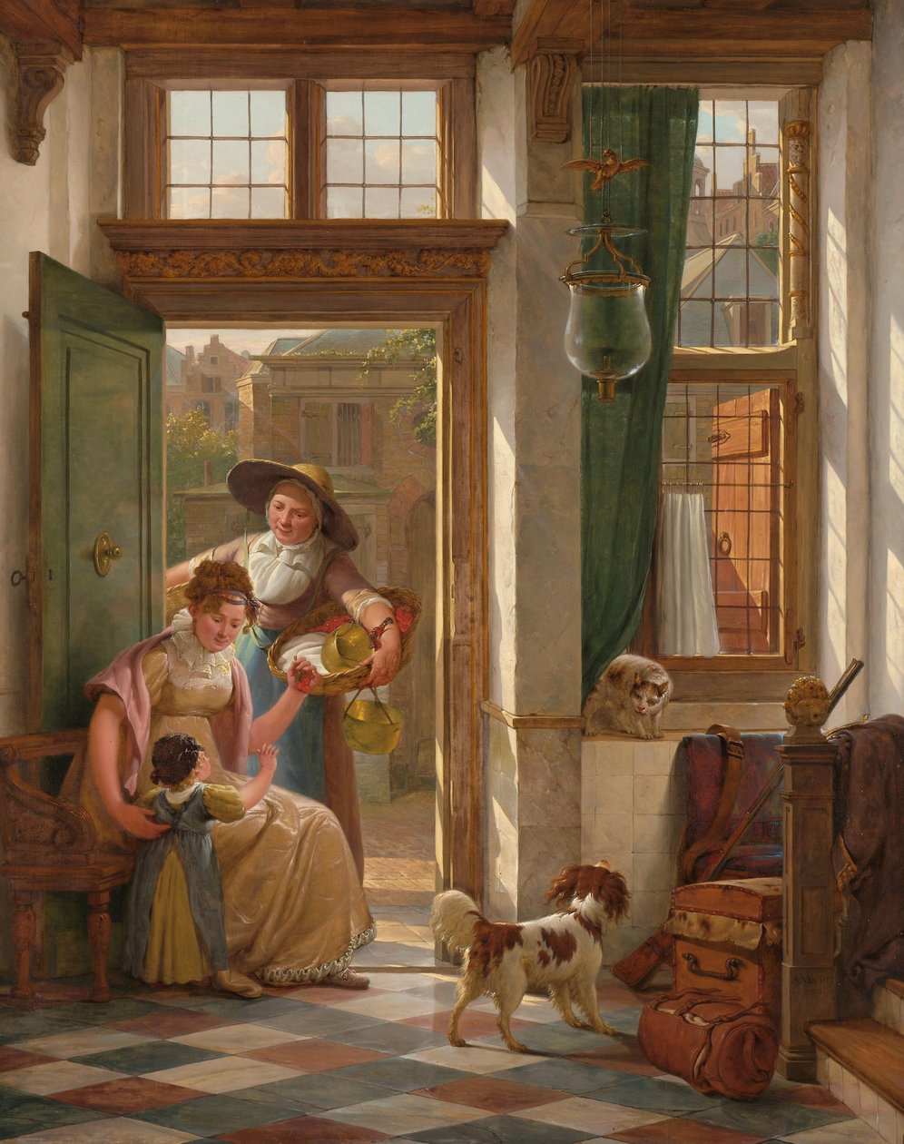 Sprzedawca wiśni u drzwi autorstwa Abraham van Strij (I) (signed by artist)