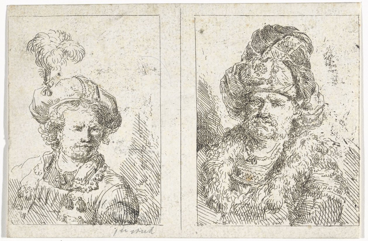 Dwa męskie popiersia autorstwa Abraham van Strij (I)