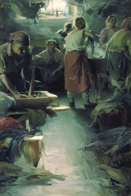 Kobiety Myjki. autorstwa Abram Efimovich Arkhipov