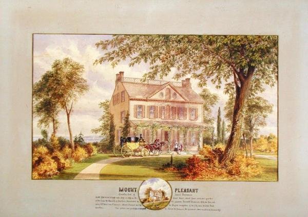 Mount Pleasant (Beekman Mansion), Nowy Jork, ok.1874 (akwarela, gwasz i grafit na papierze) autorstwa Abram Hosier