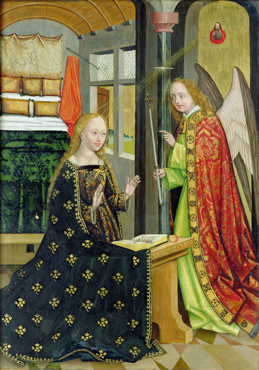 Zwiastowanie, z ołtarza kopułowego, 1499 (tempera na desce) autorstwa Absolon Stumme