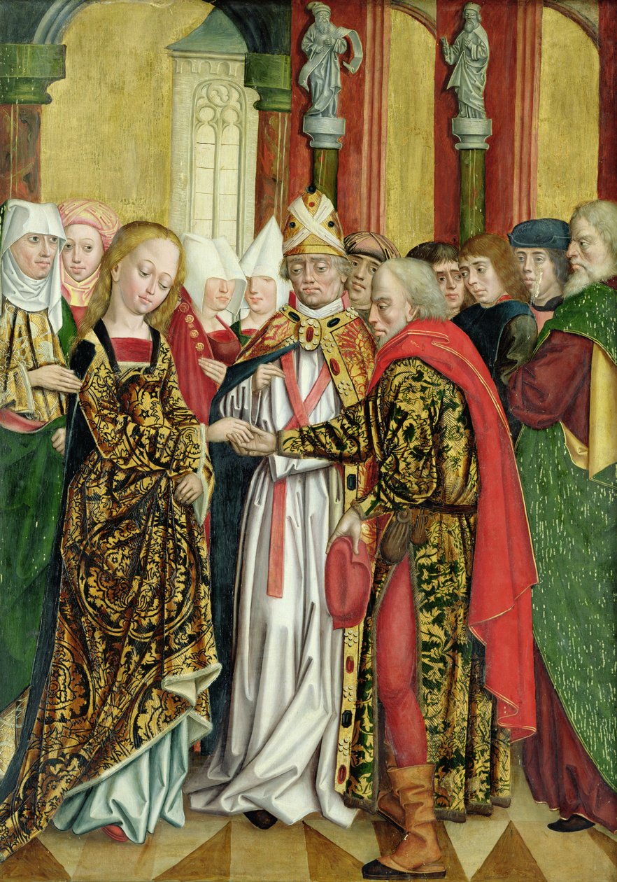 Wesele Dziewicy, z ołtarza kopuły, 1499 (tempera na desce) autorstwa Absolon Stumme