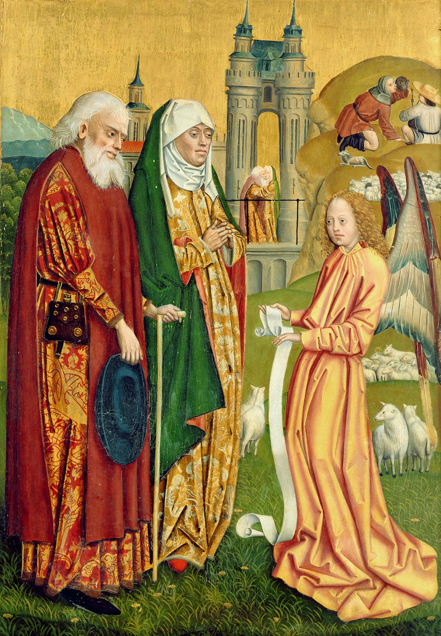 Zwiastowanie Joachimowi i Annie, z ołtarza kopuły, 1499 (tempera na desce) autorstwa Absolon Stumme
