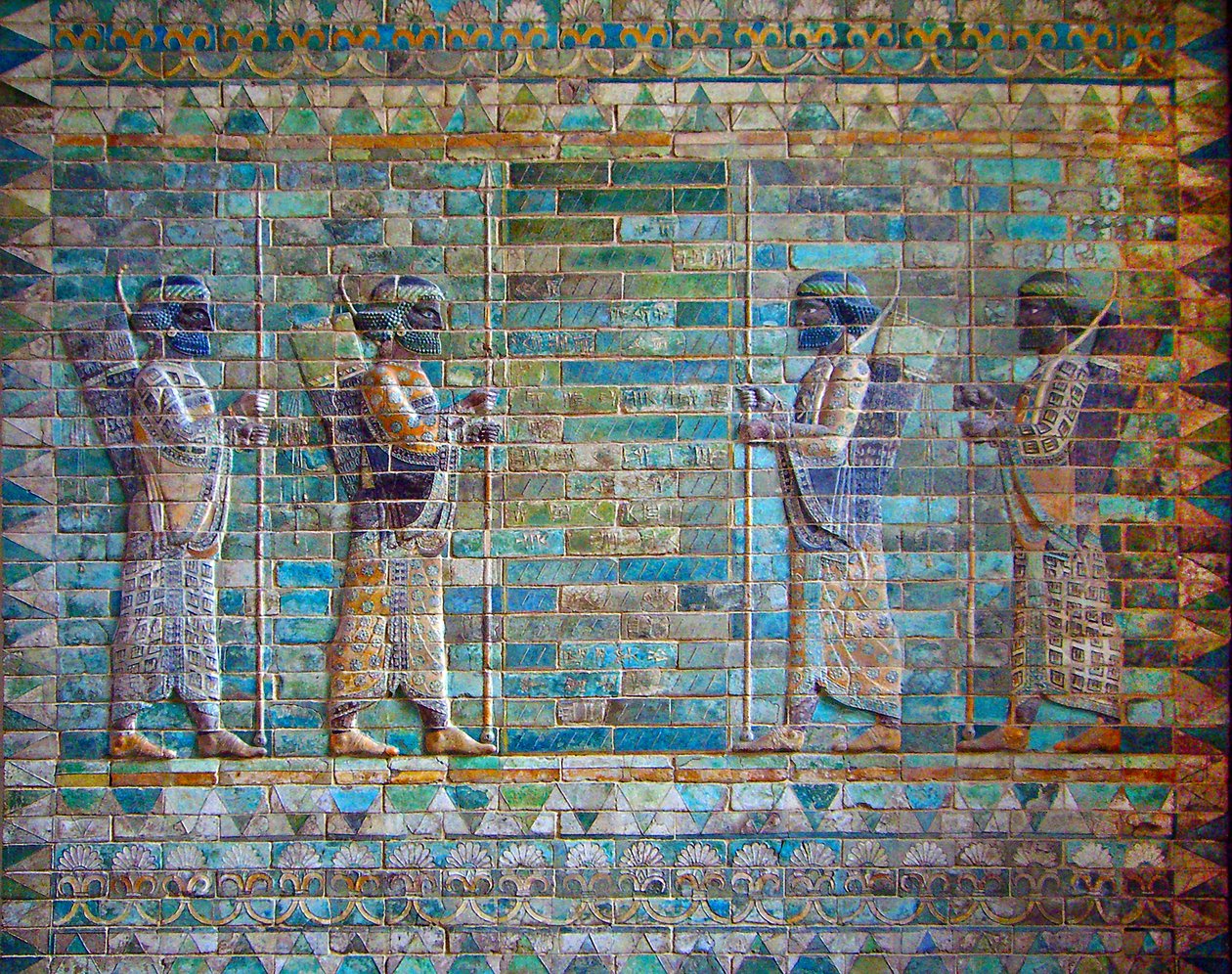 Fragment fryzu łuczników, Pałac Dariusza I, Susa, Iran, ok. 510 pne (cegła glazurowana) autorstwa Achaemenid