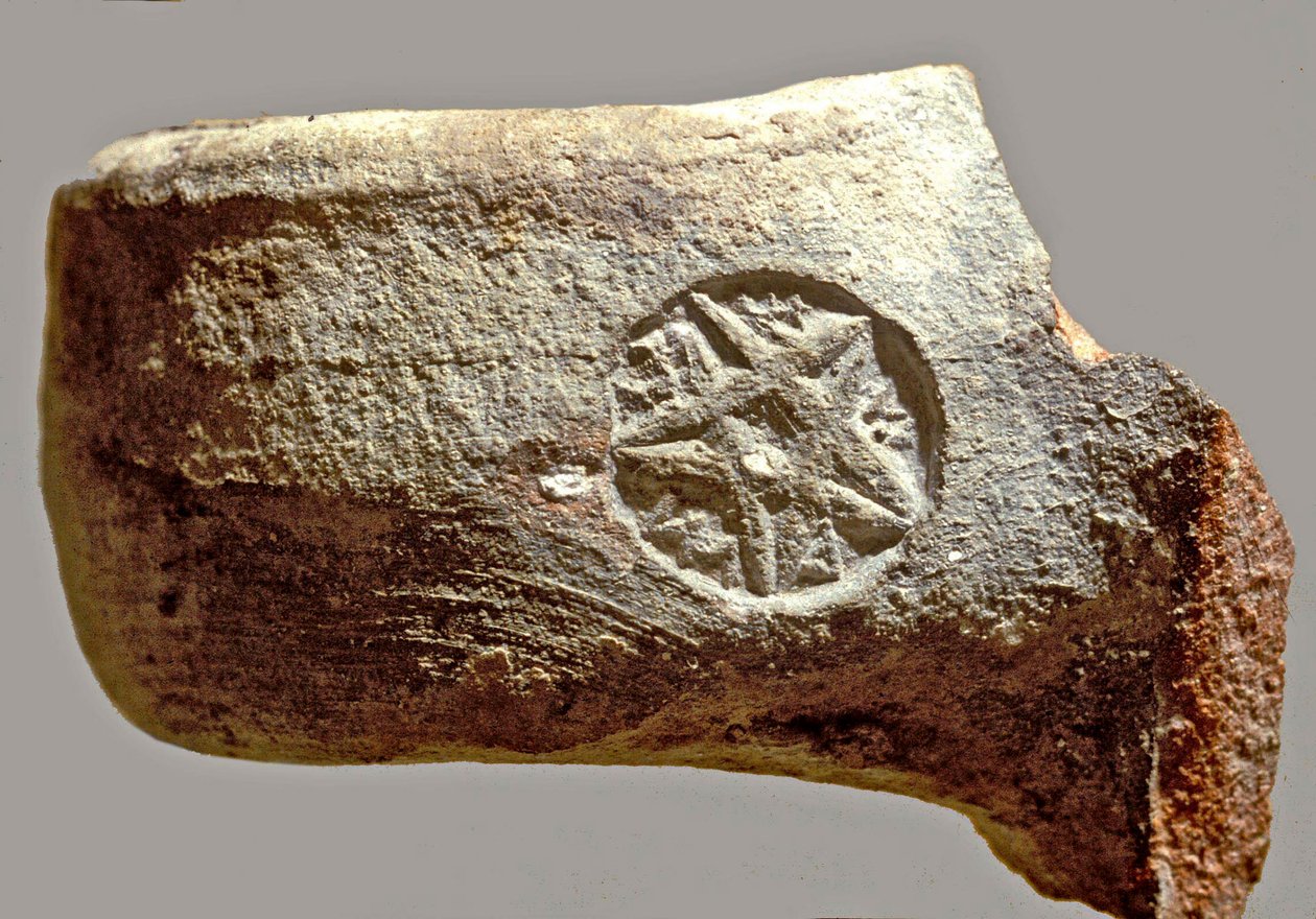 Uchwyt słoja z napisem w języku starohebrajskim Yerslm (glina) autorstwa Achaemenid