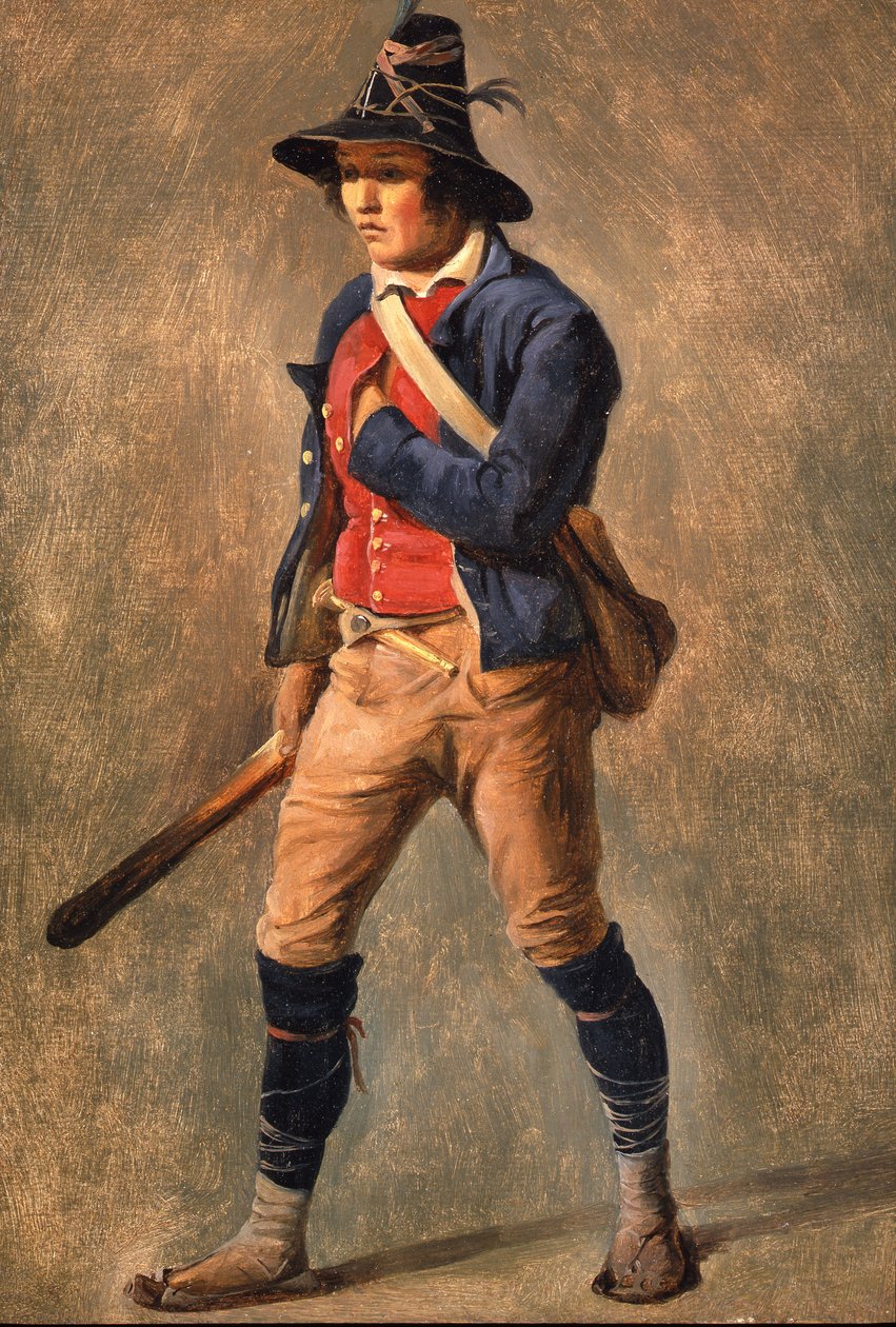 Jedno z pary studiów włoskich, 1820 (olej na papierze położony na płótnie) autorstwa Achille Etna Michallon