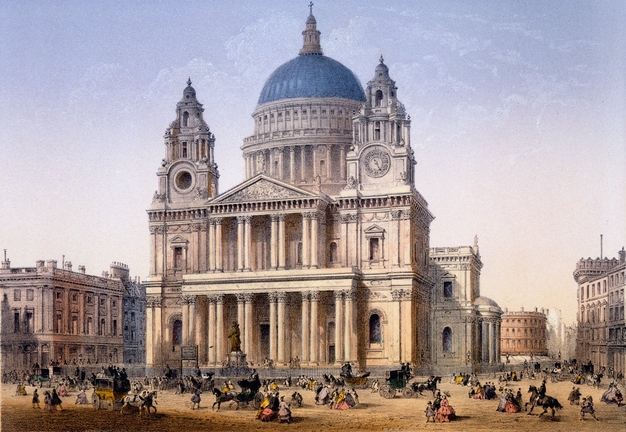 Katedra św. Pawła, grafika wykonana przez Ch. Riwiera, 1862 autorstwa Achille Louis Martinet