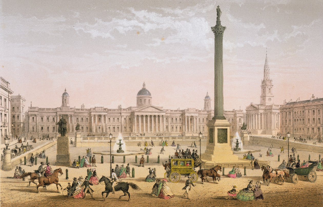 Trafalgar Square, ok. 1862 autorstwa Achille Louis Martinet