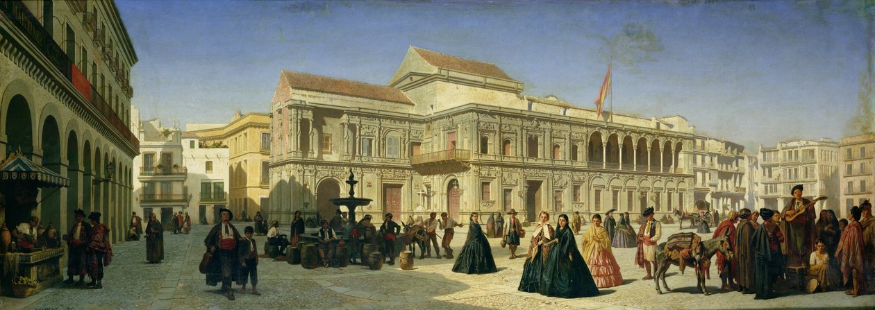 Plaza de San Francisco i Ayuntamiento w Sewilli autorstwa Achille Zo